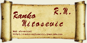 Ranko Mitošević vizit kartica